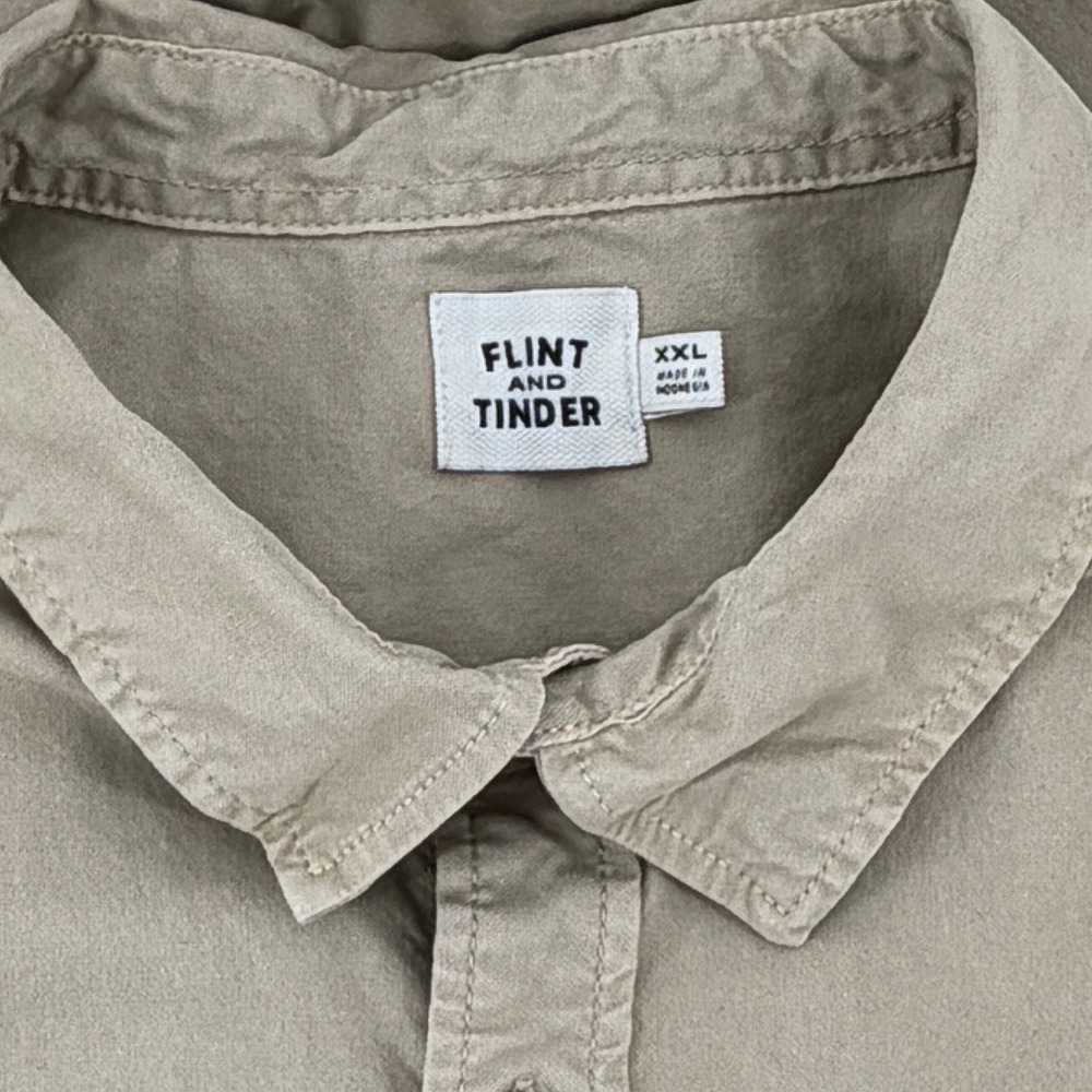 Flint And Tinder Utility Shirt Mens XXL Tan Khaki Button Down Outdoor Casual - Picture 4 of 10